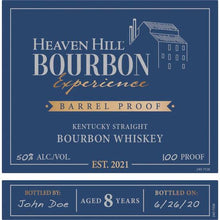 Load image into Gallery viewer, Heaven Hill Bourbon Experience 8 Year Old Kentucky Straight Bourbon Whiskey