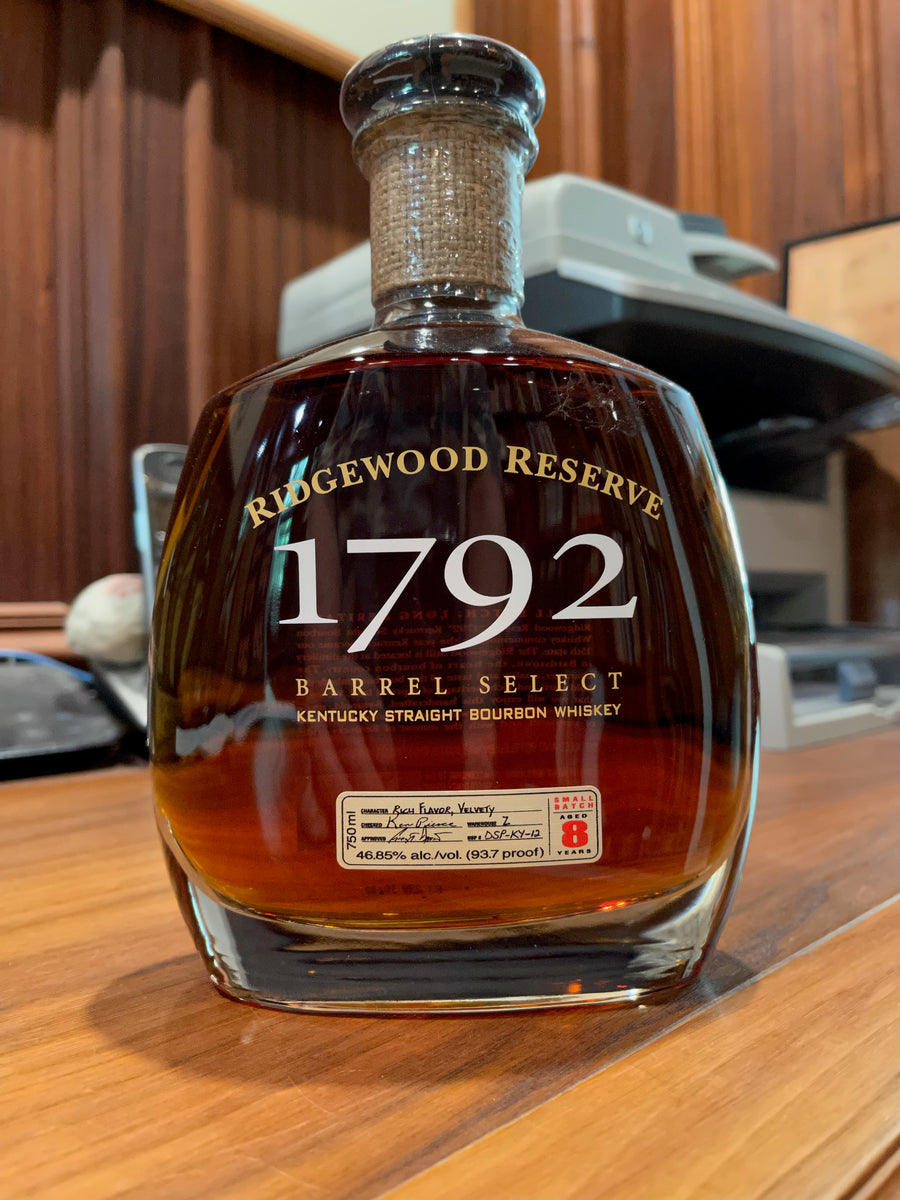 1792 Ridgewood Rsv 8 Year Old Barrel Select Bourbon Whiskey