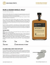 Load image into Gallery viewer, Killowen Signature Series Coconut Rum & Raisin 5 Year Old Single Malt Irish Whiskey 375ml
