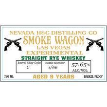 Load image into Gallery viewer, Smoke Wagon Experimental 9 Year Old Straight Rye Whiskey 750ml