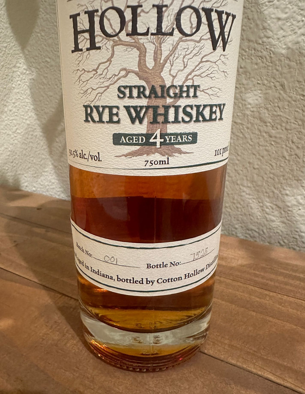 Cotton Hollow 4 Year Old Batch 1 Straight Rye Whiskey 750ml
