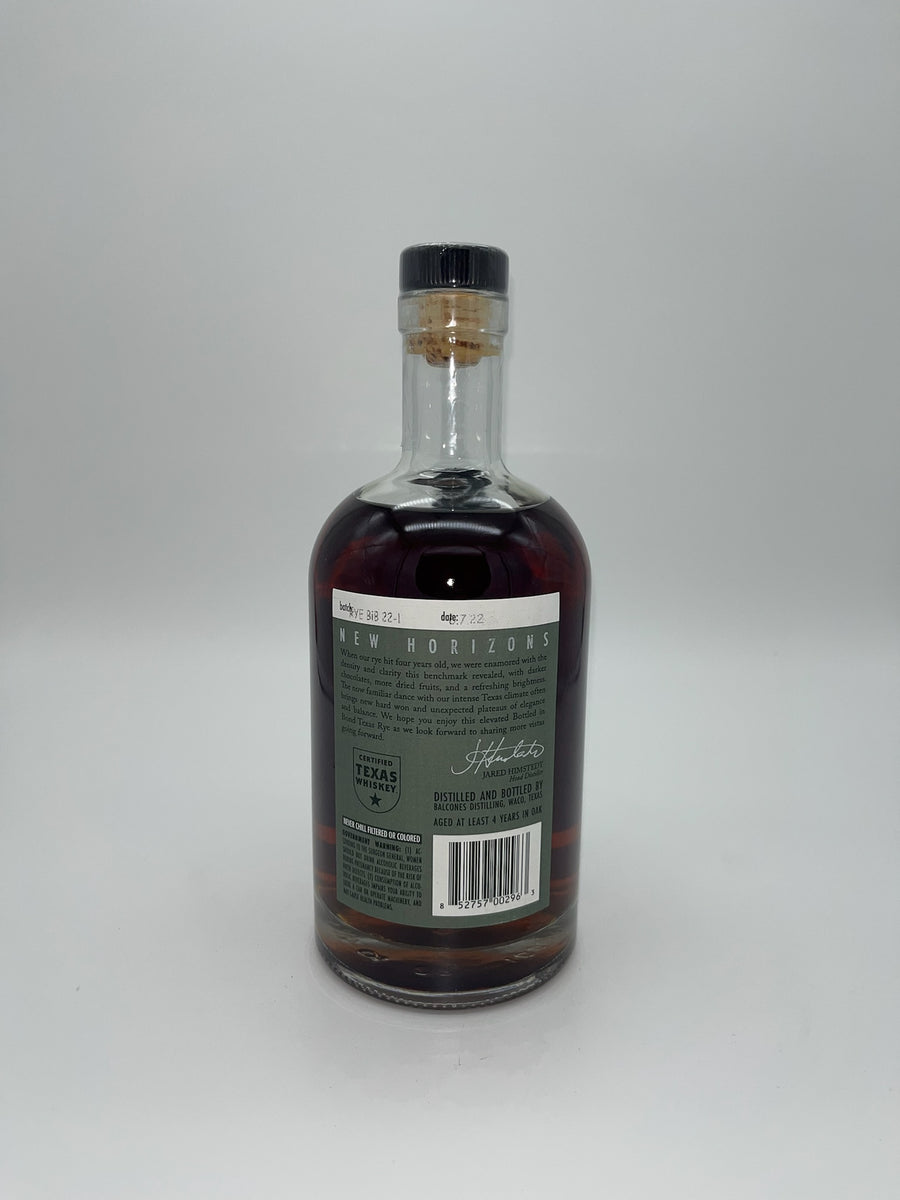 Balcones Texas Rye Bottled in Bond 750ml