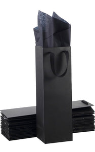 Single Bottle Black Gift Bag