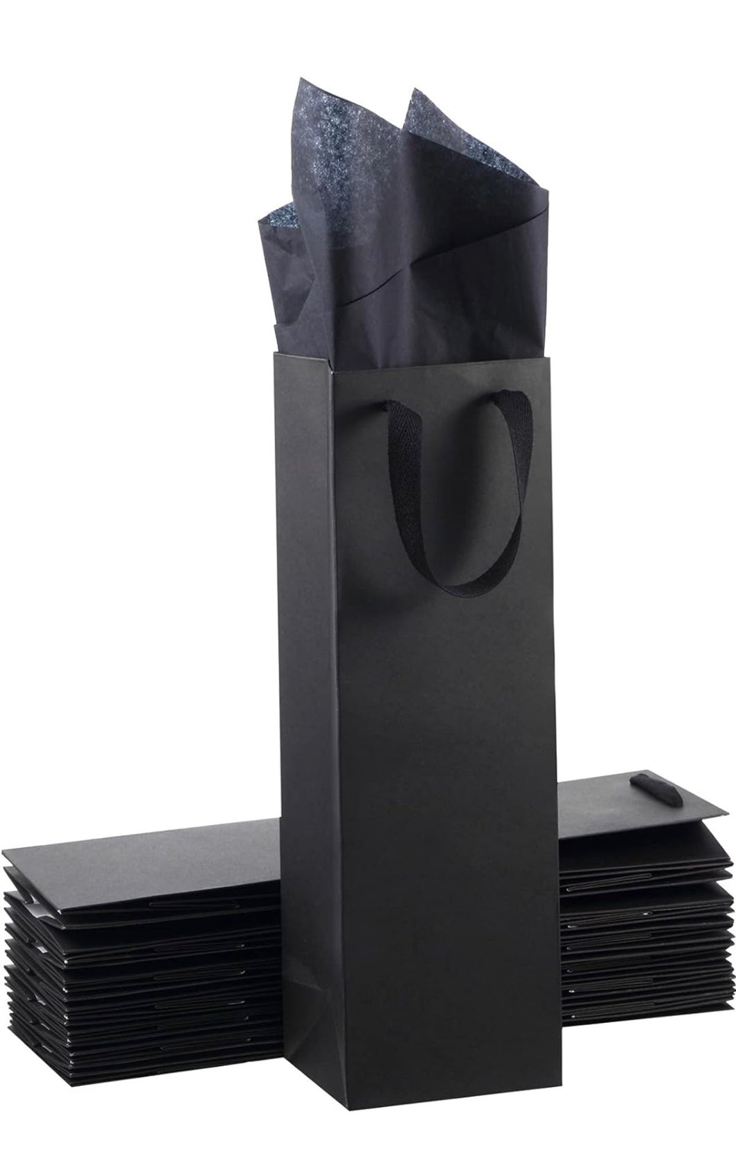 Single Bottle Black Gift Bag