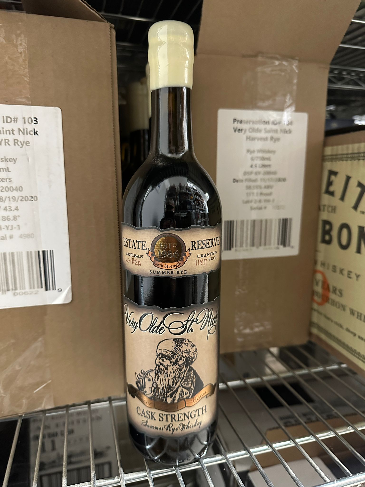 Very Olde St. Nick Estate Reserve Harvest Cask Strength Rye Whiskey 75