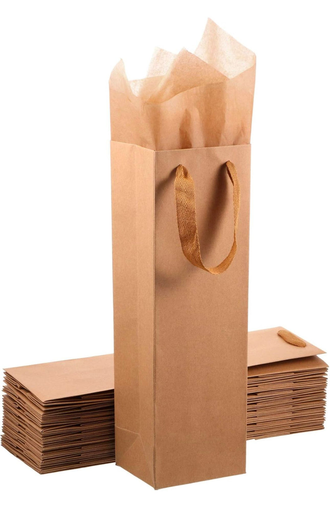 Single Bottle Brown Gift Bag
