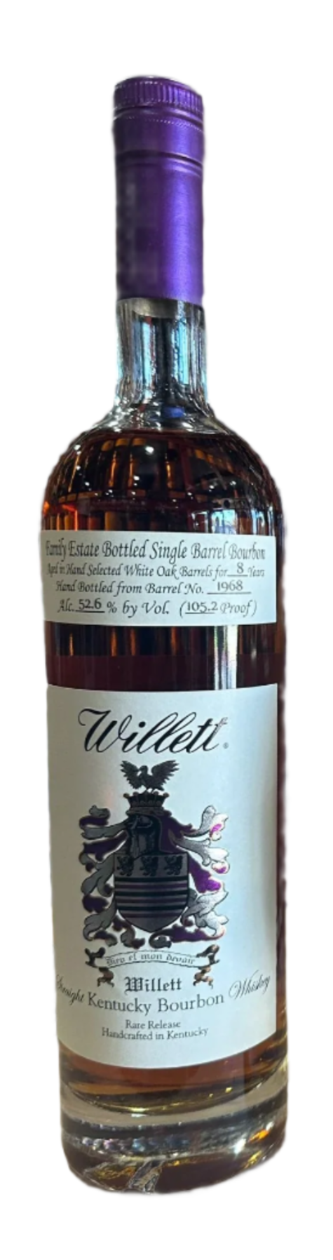 Willett Family Estate Bottled Single Barrel 8 Year Old Barrel No. 1968 Kentucky Straight Bourbon Whiskey 750ml