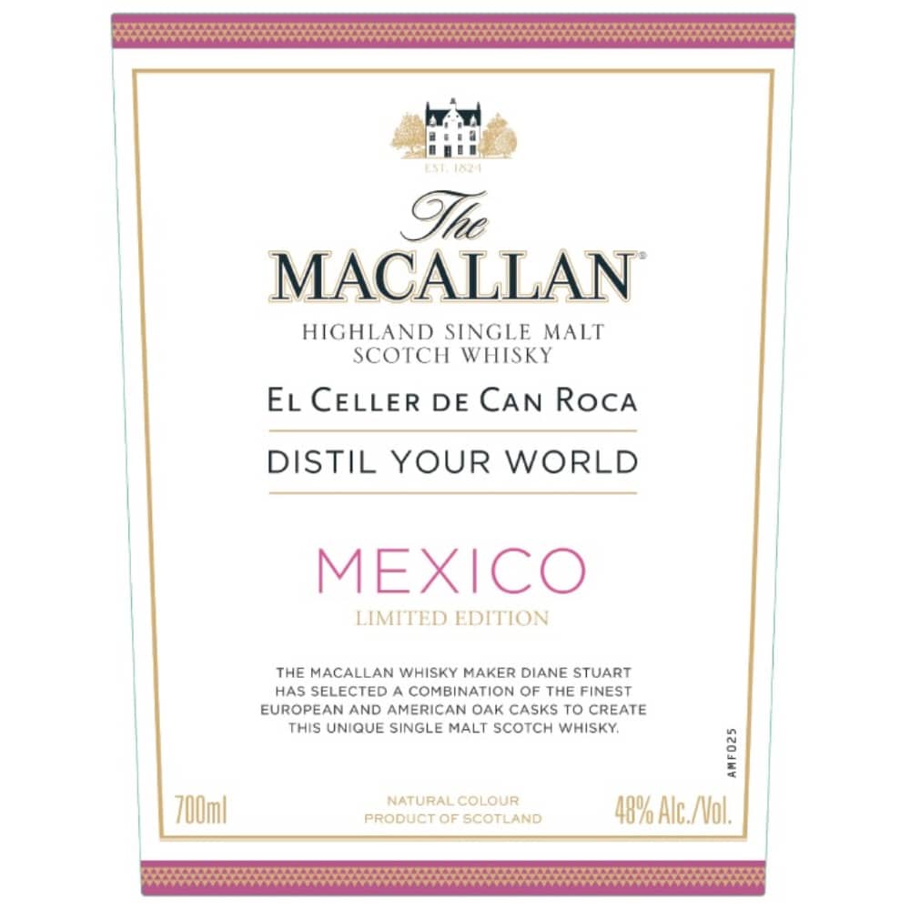 Macallan Limited Mexico Edition El Celler De Can Roca Highland Single Malt Scotch Whisky 700ml