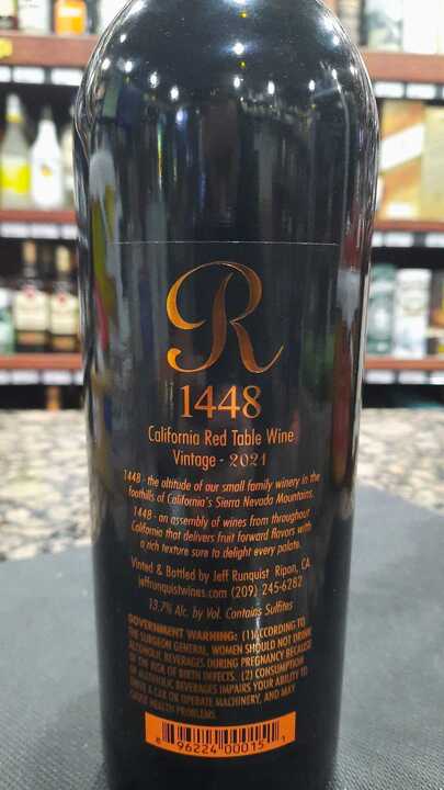 2021 Jeff Runquist 1448 California Red Table Wine 750ml