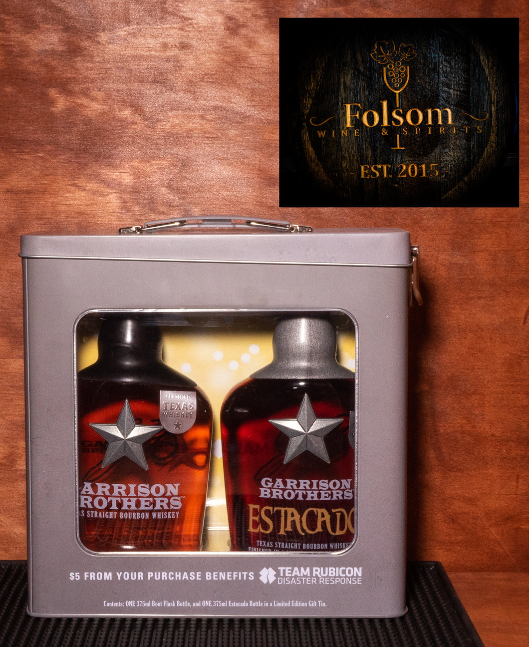 Garrison Brothers Boot Flask Texas Straight Bourbon Whiskey Set of 2 375ml