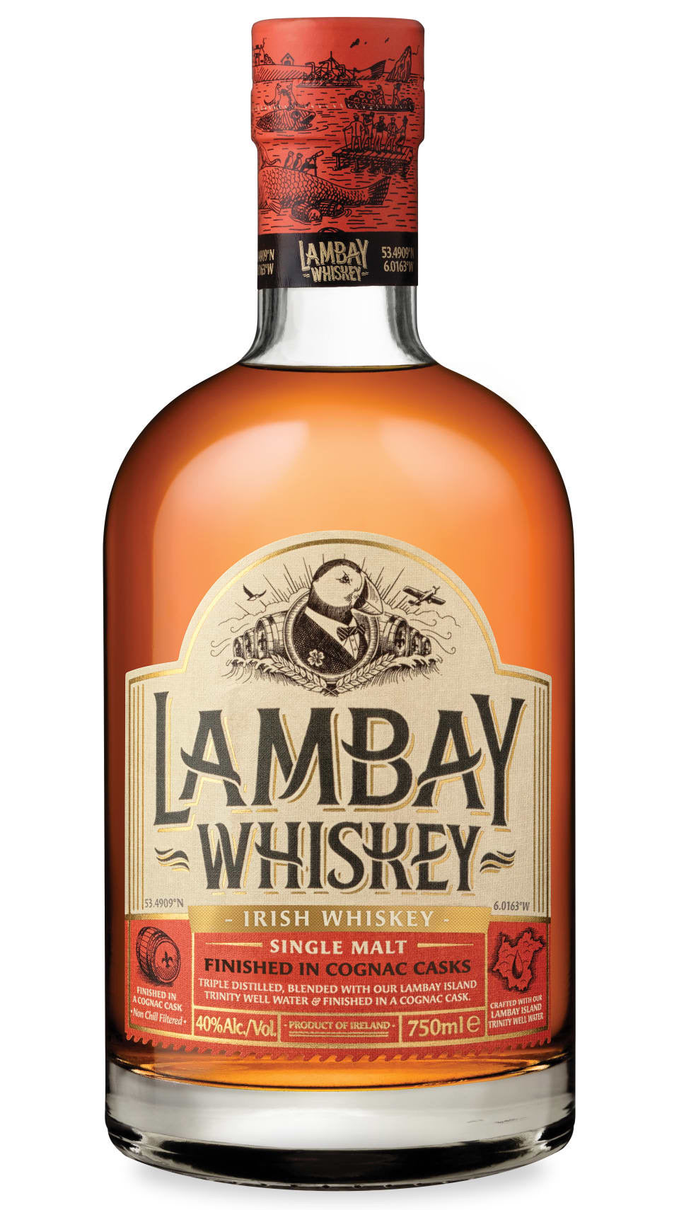 Lambay Cognac Cask Single Malt Irish Whiskey 750ml