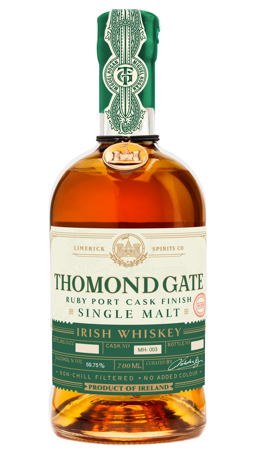 Thomond Gate Ruby Port Cask Finish Single Malt Irish Whisky 700ml