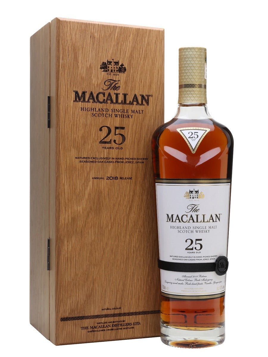 Macallan 25 Year Old Sherry Oak Single Malt Scotch Whisky 750ml