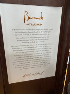 BENROMACH 40 YEAR SPEYSIDE SINGLE MALT SCOTCH WHISKY 750ML