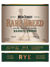 Load image into Gallery viewer, Wild Turkey Rare Breed Barrel Proof Rye Whiskey 750ml
