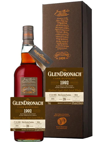 1992 GlenDronach 28 Year Old Pedro Ximenez Puncheon Matured Cask #6052 Single Malt Scotch Whisky 750ml