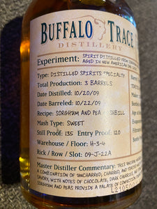 2021 Buffalo Trace Distillery Experimental Collection Sorghum & Peas Bourbon Whiskey