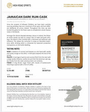 Load image into Gallery viewer, Killowen Bonded Experimental Series Jamaican Dark Rum Cask 10 Year Old Blended Irish Whiskey 375ml
