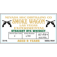 Load image into Gallery viewer, Smoke Wagon Experimental 9 Year Old Straight Rye Whiskey 750ml

