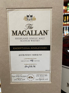 Macallan Exceptional Single Cask 2019/ESH-14812/01 Single Malt Scotch 750ml