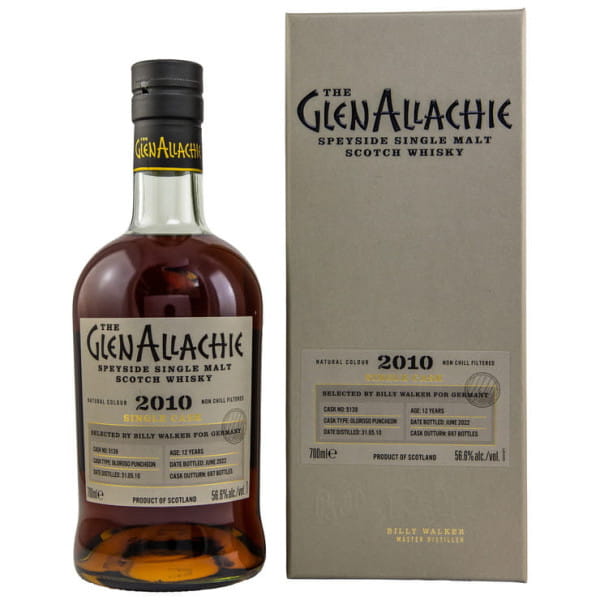 2010 Glenallachie Single Cask 12 Year Old Oloroso Puncheon Cask Finished Single Malt Scotch Whisky 750ml